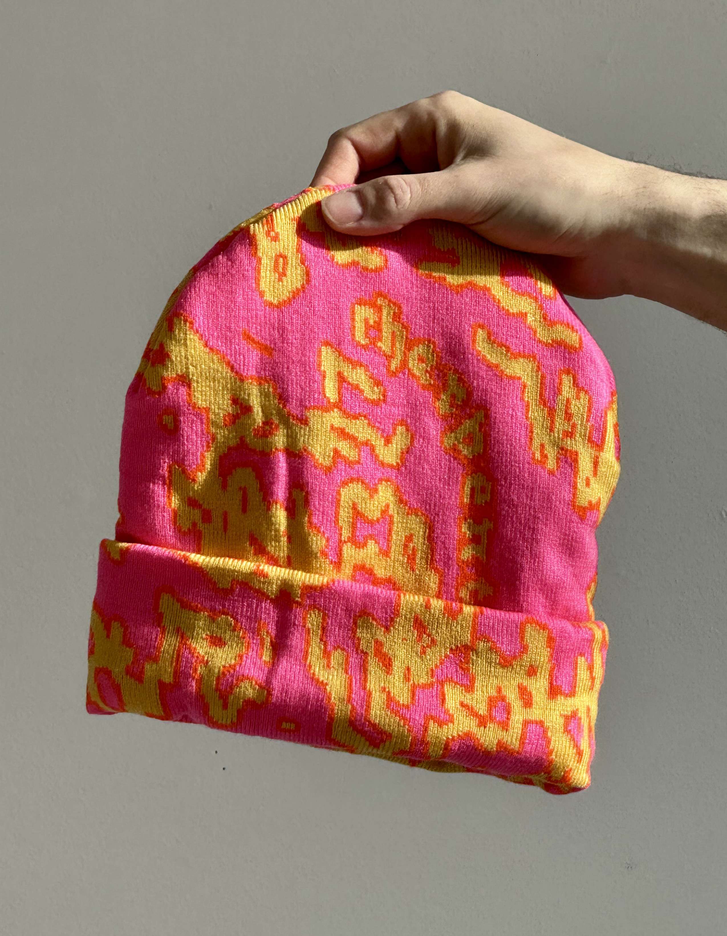 Tuque Jacquard – Rose et Orange