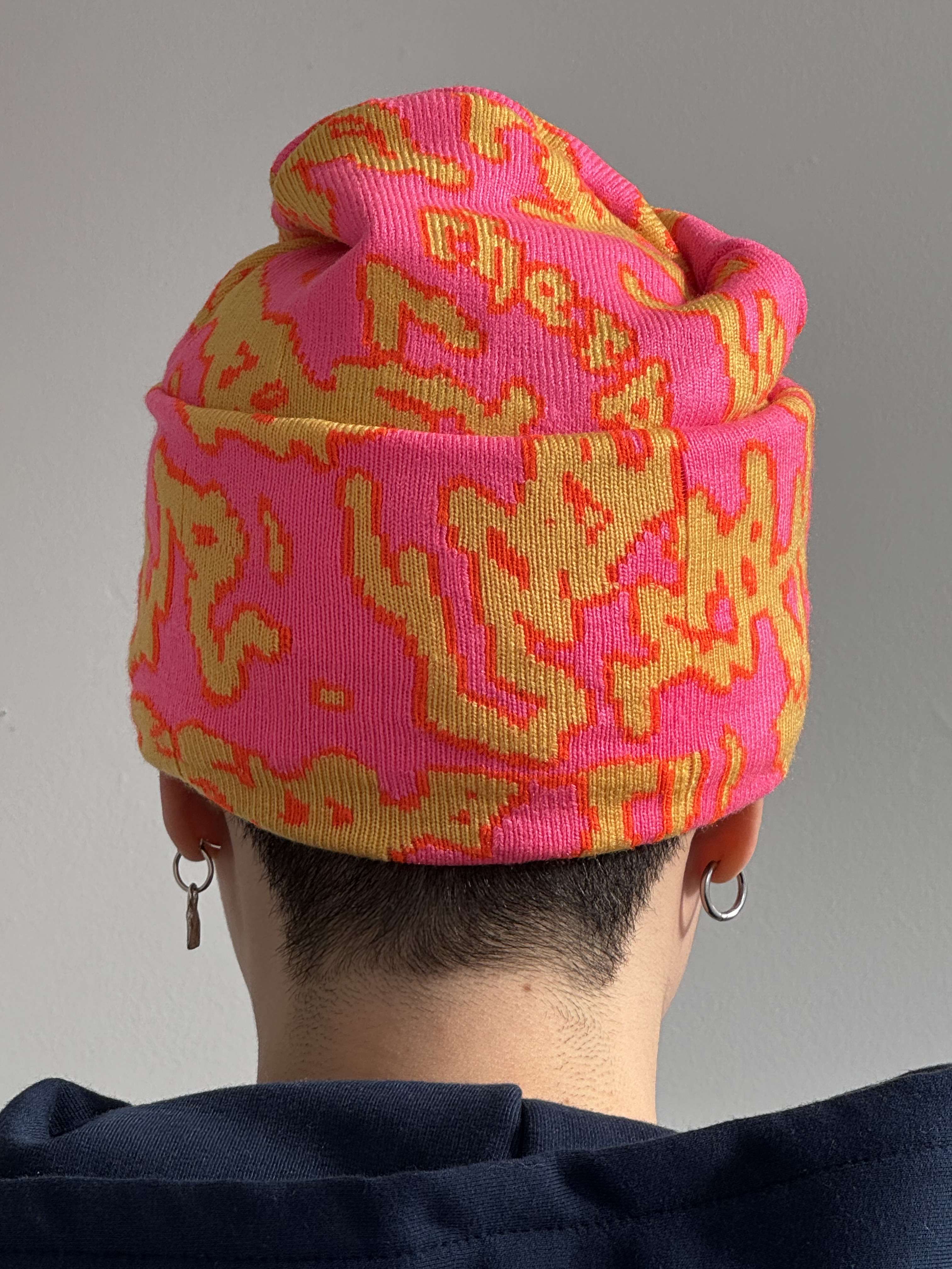 Tuque Jacquard – Rose et Orange