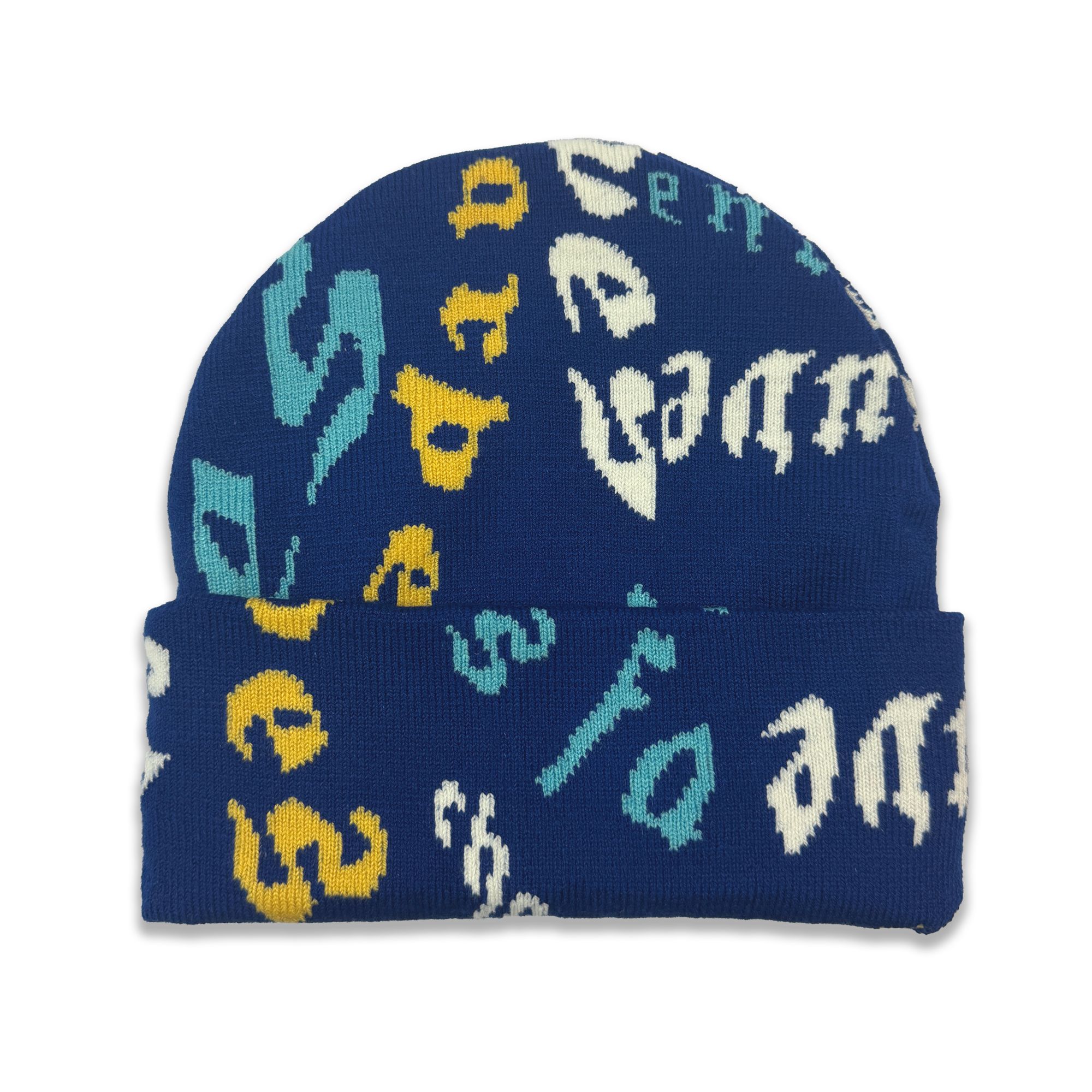 Jacquard Tuque – Azul y Amarillo — vue 1